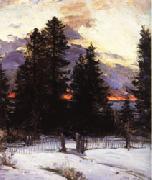 Abram Arkhipov Sunset on a Winter Landscape oil painting picture wholesale
